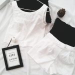 کراپ تاپ شلوارک پشت کش نخی سفید سایز 32 تا 62