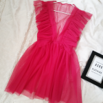 لباس خواب یقه هفت رافلدار سرخابی سایز 32 تا 62