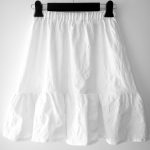 دامن نخی سفید کوتاه رافلدار سایز 32 تا 62