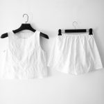 کراپ تاپ و شلوارک کمرکش نخی سفید سایز 32 تا 62