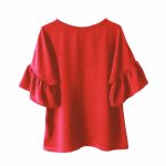 شومیز ابروبادی قرمز رافل دار سایز 32 تا 62