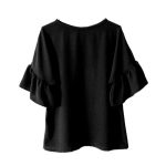 شومیز ابروبادی مشکی رافل دار سایز 32 تا 62