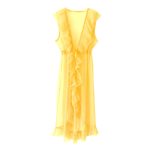 لباس خواب رمانتیک رافلدار زرد سایز 32 تا 62