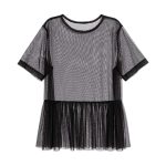 شومیز توری مجلسی چیندار مشکی سایز 32 تا 62