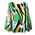 شومیز ساتن راه راه سبز سایز 32 تا 62