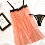 لباس خواب بندی گلبهی دانتل دار سایز 32 تا 62