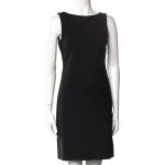 پیراهن مجلسی یقه قایقی مشکی کوتاه کرپ