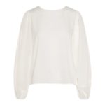 شومیز ساتن آستین پفی سفید سایز 32 تا 62