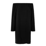 پیراهن دکلته کرپ نخ مشکی آستین بلند سایز 32 تا 62 رویداسما roydasma