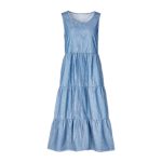 پیراهن لی سه دامنه چیندار آستین حلقه ای سایز 32 تا 62