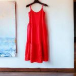 پیراهن زنانه بلند نخی قرمز سایز 32 تا 62