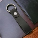 جاکلیدی چرم طبیعی مشکی