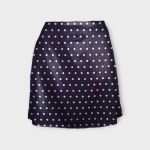 دامن کوتاه پشت کش خالدار آبی نفتی سایز 32 تا 62