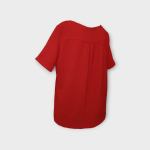 تیشرت یوک دار آستین کوتاه قرمز نخی ابروبادی سایز 32 تا 62 (رنگبندی موجود)
