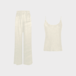 شلوار بگ و تاپ یقه گرد بندی مخمل سفید سایز 32 تا 62 (رنگبندی موجود)رویداسما roydadma