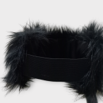 هدبند روسی خز پرزبلند پشت کش مشکی