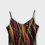 تاپ یقه هفت ساتن راه راه قرمز سایز 32 تا 62