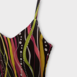 تاپ یقه هفت ساتن راه راه قرمز سایز 32 تا 62