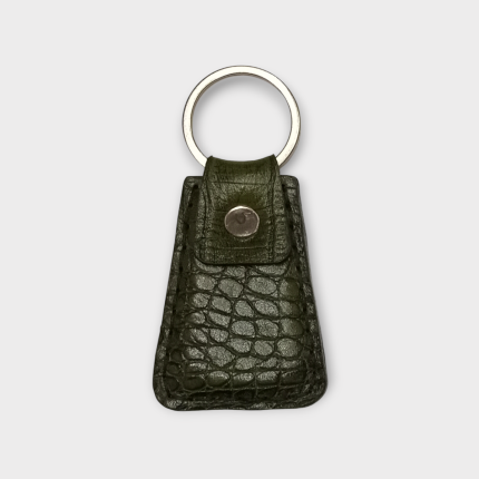 جاکلیدی چرم دستدوز سبز یشمی با جعبه کادویی