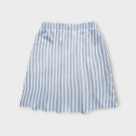 دامن راه راه سفید آبی کوتاه کمرکش ای لاین کرپ نخ سایز 32 تا 62 رویداسما roydasma