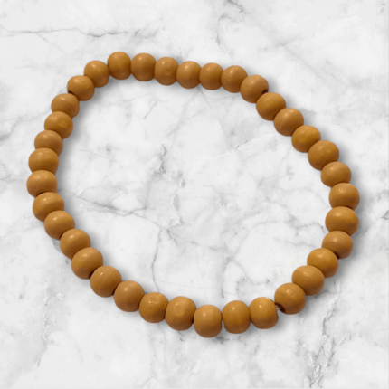 دستبند مهره کشی چوبی کرم دست ساز