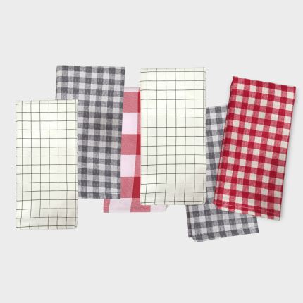 دستمال تنظیف چهارخانه (6عددی)