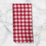 دستمال تنظیف چهارخانه ریز سفید قرمز (1عددی)