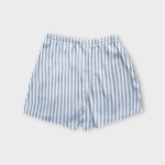 شلوارک کوتاه راه راه سفید آبی کرپ نخ سایز 32 تا 62 رویداسما roydasma