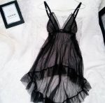 لباس خواب رمانتیک مشکی پشت بلند سایز 32 تا 62