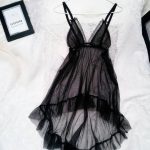 لباس خواب رمانتیک مشکی پشت بلند سایز 32 تا 62