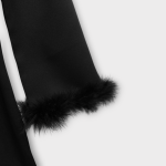 پیراهن پردار آستین بلند مشکی سایز 32 تا 62 رویداسما roydasma