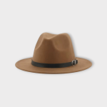 کلاه فدورا (شاپو) با بند چرم نسکافه ای (رنگبندی موجود)