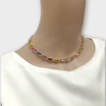 گردنبند جواهر سنگ رنگی