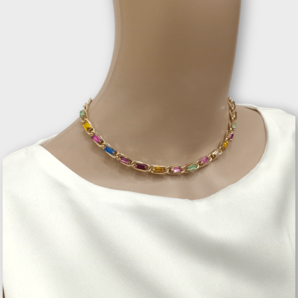 گردنبند جواهر سنگ رنگی