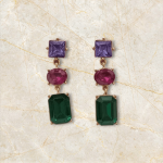 گوشواره جواهر سنگ رنگی