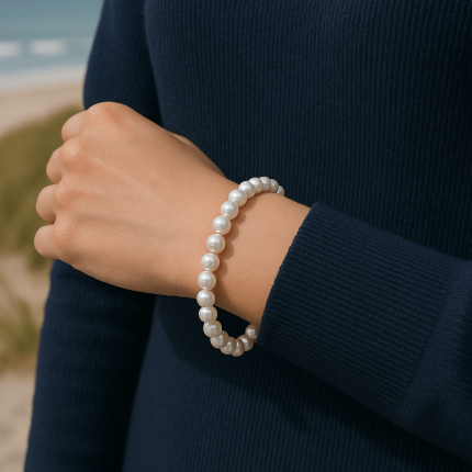 دستبند مروارید کشی دست ساز