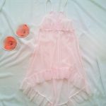 لباس خواب رمانتیک صورتی پشت بلند سایز 32 تا 62