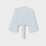 کت کراپ آبی روشن کرپ سایز 32 تا 62 (رنگبندی موجود) رویداسما roydasma