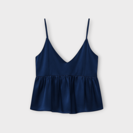 تاپ بندی چین دار ساتن آبی نفتی یقه هفت سایز 32 تا 62 (رنگبندی موجود) رویداسما roydasma سایز بزرگ موجود