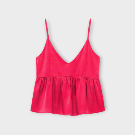 تاپ بندی چین دار ساتن سرخابی یقه هفت سایز 32 تا 62 (رنگبندی موجود) رویداسما roydasma سایز بزرگ موجود