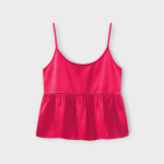 تاپ بندی چین دار ساتن سرخابی یقه گرد سایز 32 تا 62 (رنگبندی موجود) رویداسما roydasma سایز بزرگ موجود