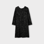 تونیک مخمل پولکی مشکی سایز 32 تا 62 (رنگبندی موجود) رویداسما roydasma