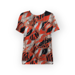 تیشرت طرح زنجیر با زمینه قرمز آستین کوتاه کرپ نخ سایز 32 تا 62 رویداسما roydadma سایز بزرگ موجود