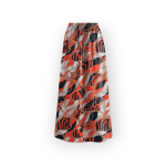 دامن بلند طرح زنجیر با زمینه قرمز ای لاین کمرکش کرپ نخ قد 90cm سایز 32 تا 62 سایز بزرگ موجود رویداسما roydasma