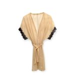 ربدوشامبر توری آستین سرخود کرم دانتل دار سایز 32 تا 62 رویداسما roydasma