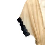 ربدوشامبر توری آستین سرخود کرم دانتل دار سایز 32 تا 62 رویداسما roydasma