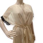 ربدوشامبر توری آستین سرخود کرم دانتل دار سایز 32 تا 62 رویداسما roydasma