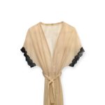 ربدوشامبر توری آستین سرخود کرم دانتل دار سایز 32 تا 62 رویداسما roydasma