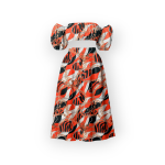 ست طرح زنجیر نیم تنه آستین جدا و دامن نیم کلوش میدی با زمینه قرمز سایز 32 تا 62 رویداسما roydasma سایز بزرگ موجود