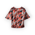 شومیز آستین انجل طرح زنجیر با زمینه قرمز کرپ نخ سایز 32 تا 62 سایز بزرگ موجود